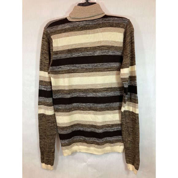 Chic Knit Elegance: Med. Tan Striped Women's Sweater - Cozy Comfort & Timeless - Picture 4 of 4